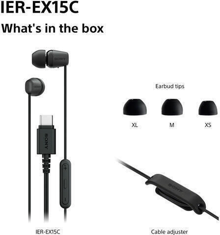 Sony Ier-ex15c In-ear Handsfree Ακουστικά με Βύσμα USB-C Μαύρο