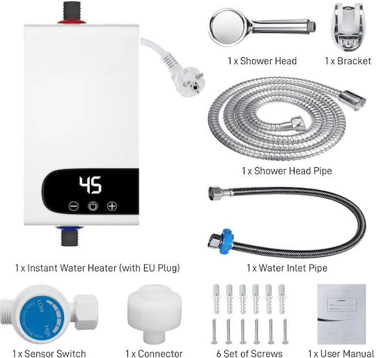 Wall Mounted Electric Single-Phase Instant Water Heater for Bathroom / Kitchen 5.5kW