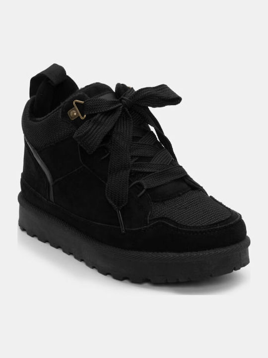 Stiefeletten Damen mit Pelz Schwarz