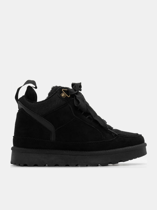 Stiefeletten Damen mit Pelz Schwarz