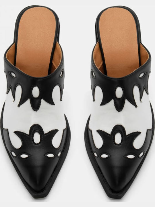Mules With Chunky High Heel