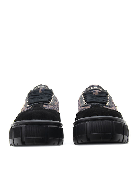 Replay Paulette Wild Flatforms Sneakers Καφέ - Μαύρο