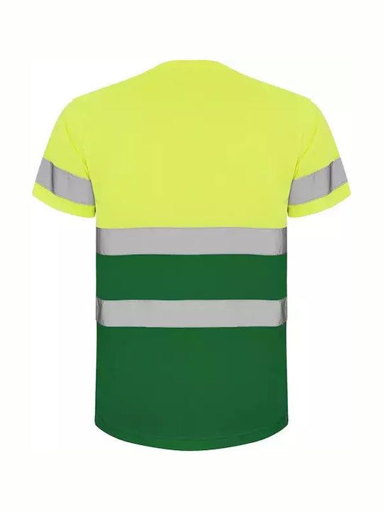 Roly Reflektierendes Kurzärmeliges Unisex Arbeitshemd Delta Kode 9310 Garten Grün Fluor Gelb