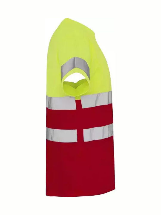Roly Tricou De Lucru Unisex Cu Mâneci Scurte Reflectorizant Delta Cod 9310 Roșu Fluoryellow