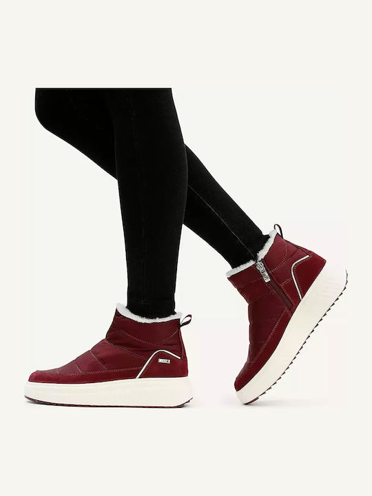 Stiefeletten Damen Burgundisch