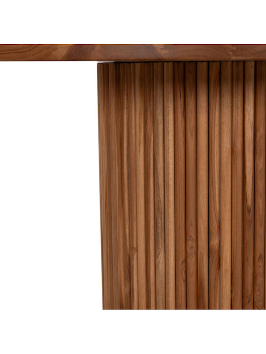 Roder Rotund Masă Sala de mese din Lemn Masiv Teak 130x130x79buc