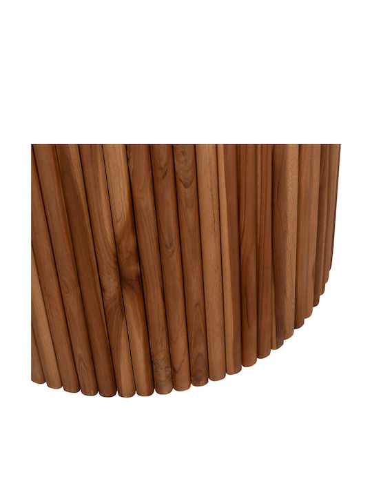Roder Rotund Masă Sala de mese din Lemn Masiv Teak 130x130x79buc