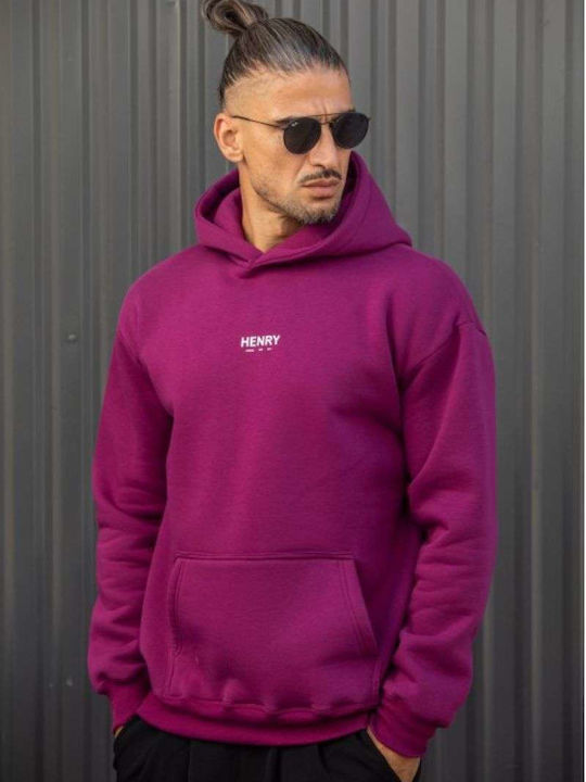 Φούτερ με Κουκούλα Magenta