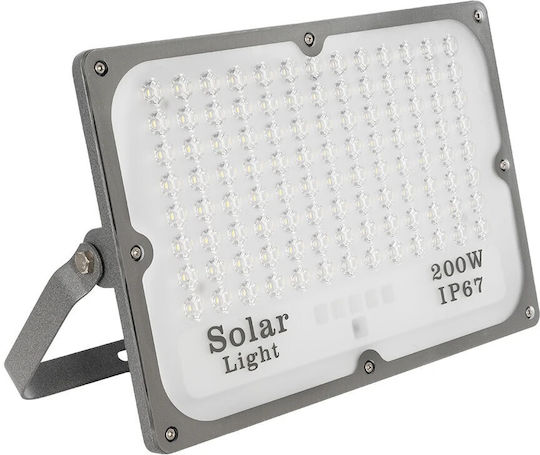 GloboStar Rezistent la apă Solar Proiector LED 200W Alb Rece 6000K cu Telecomandă IP65