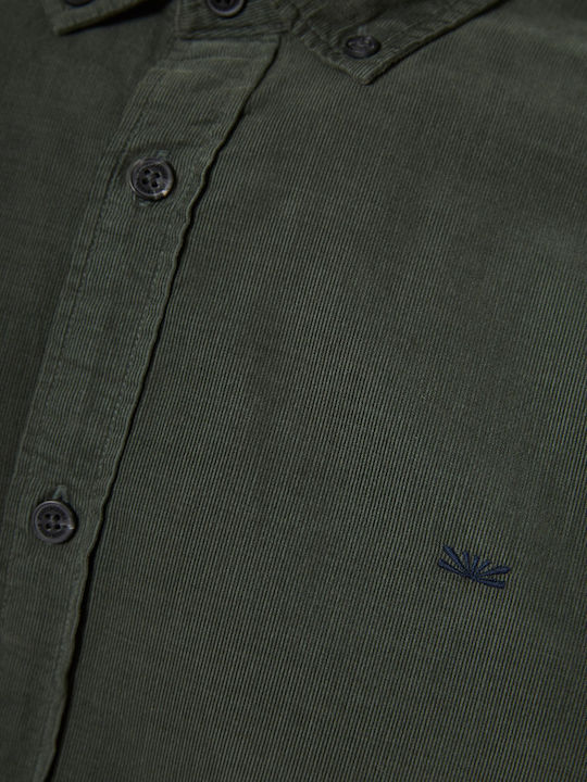 Long-sleeved Corduroy Shirt Hunter Green