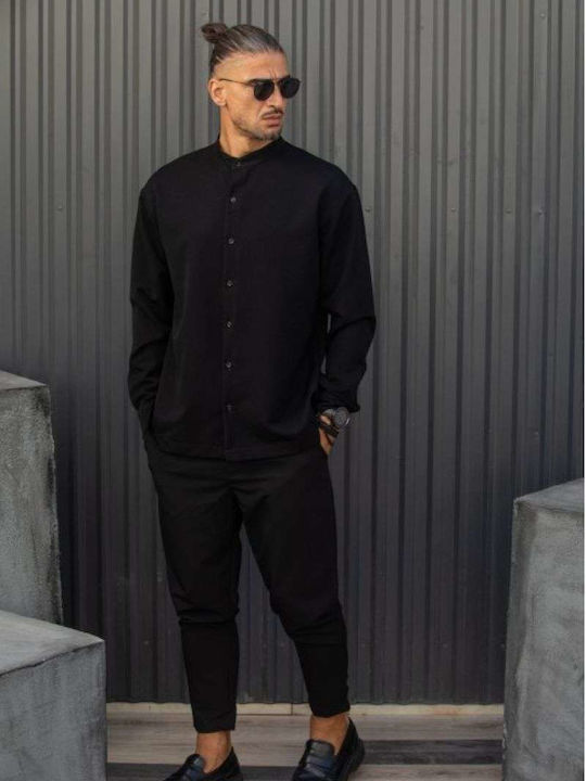 Дълъг Ръкав Overshirt Черен