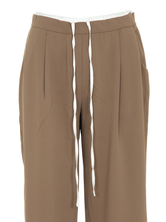 Maya Γυναικείο Υφασμάτινο Παντελόνι Camel Beige