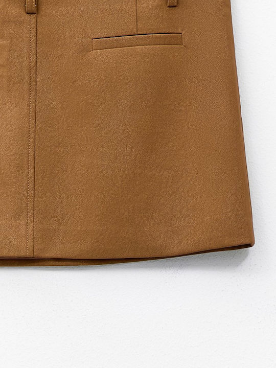 Leder Mini Rock Camel