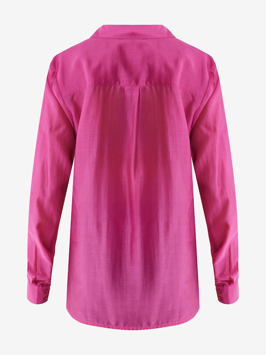Women's Long Sleeve Shirt Fuchsia