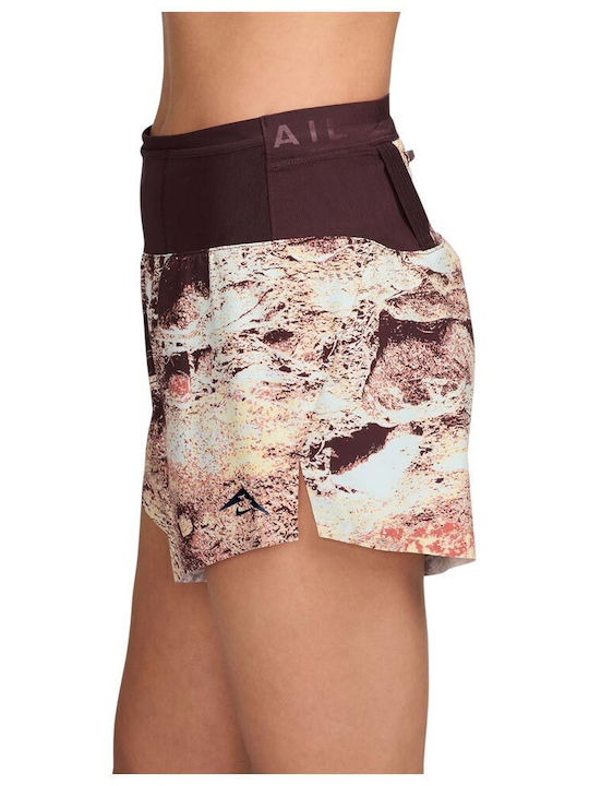 Drifit Trail Midrise 4'' Brieflined Shorts Γυναικείο Σορτς Dri-Fit Μπορντό