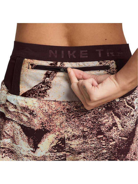 Drifit Trail Midrise 4'' Brieflined Shorts Γυναικείο Σορτς Dri-Fit Μπορντό