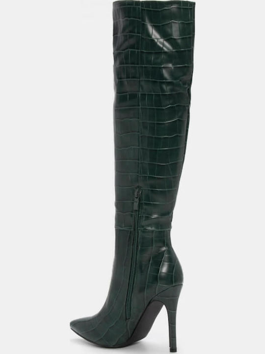 Over the Knee Women's Boots Green