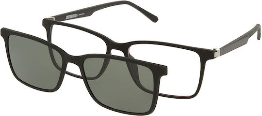 Solano Cl 90212a Men's Eyeglass Frame Polarized Clip-on Plastic Black 55 Mm