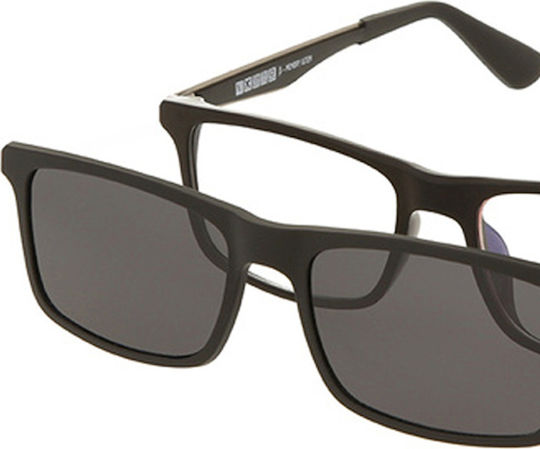 Solano Cl 90200b Black Plastic Eyeglass Frame Polarized Clip-On Boys 50 Mm