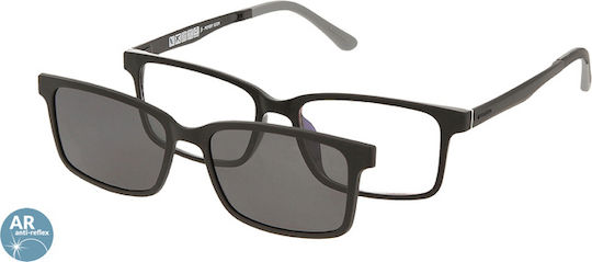 Solano Cl 90194c Men's Prescription Eyeglass Frame Polarized Clip-On Plastic Gray 52 Mm