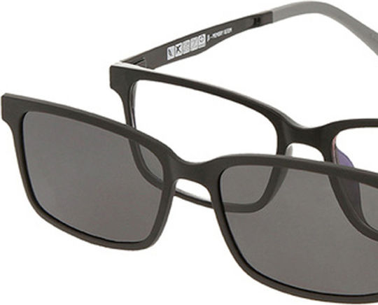 Solano Cl 90194c Men's Prescription Eyeglass Frame Polarized Clip-On Plastic Gray 52 Mm
