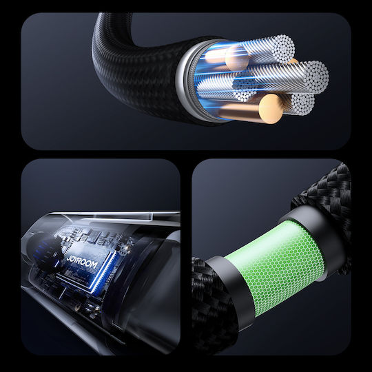Joyroom Series USB 2.0 Cable USB-C male - USB-A 66W Black 1.2m
