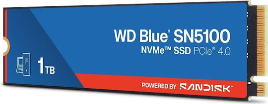 Western Digital Син SSD 1TB PCle Карта с Връзка PCI Express 4.0 WDS100T5B0E