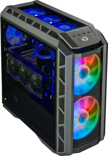 CoolerMaster Mastercase H500P Mesh ARGB Гейминг Midi Tower Компютърна кутия със странично прозорче Сив