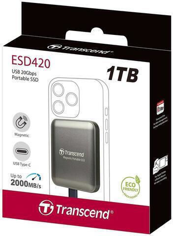 Transcend ESD420 USB-C Extern SSD 1TB 2.5" Iron Gray