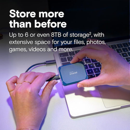 Crucial X10 USB 3.2 Външен SSD 1TB 2.5" Син