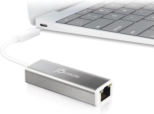 J5create S9147988 USB-C Адаптер за Мрежа с Проводниково Свързване Gigabit Ethernet