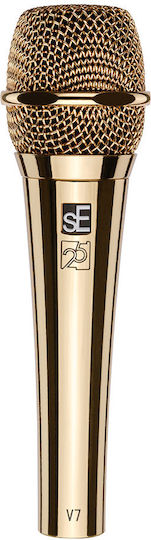 SE Electronics V7 Switch Δυναμικό Microphone XLR Handmade for Vocals in Gold Color Gold 25th Anniversary Edition