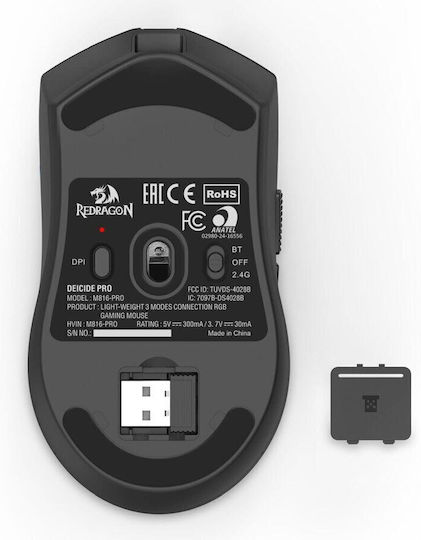 Redragon Deicide Pro Безжично RGB Геймърско Мишка 26000 DPI Черен