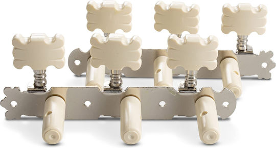 Gewa Chei De Acordare Pentru Chitară Clasică Fire&Stone Classical Guitar Tuning Machines Chrome Butoane Fluture Chrome