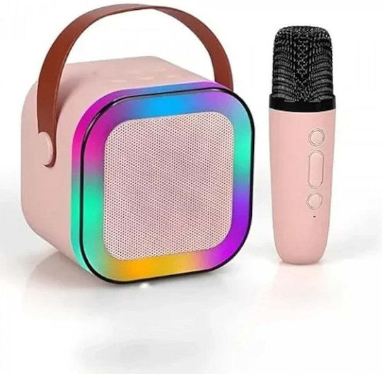 Karaoke Speaker with Wireless Microphone and Lighting Effects K12 HTS00287 Pink