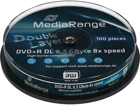 MediaRange Εγγράψιμα DVD+R 8x Dual Layer 8.5GB Cake Box 10τμχ