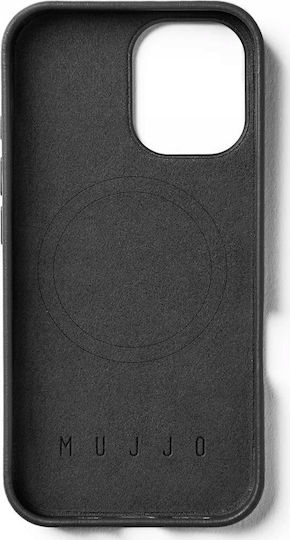 Mujjo Back Cover Leather Black (iPhone 16)