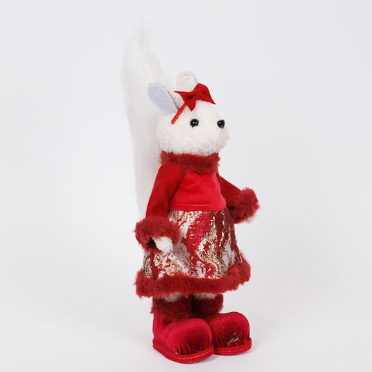 Estheti Eichhörnchen Bordeaux Farbe Kleidung Weihnachtsfigur 34cm