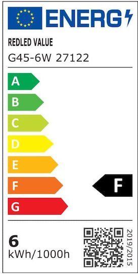 Redled Value LED-Lampe 6W für Fassung E27 und Form G45 Naturweiß 500lm