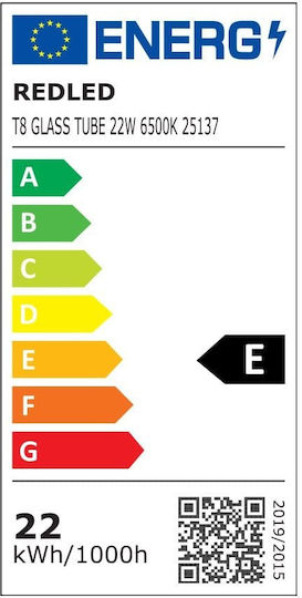 Redled Λάμπα LED 22W Τύπου Φθορίου 150εκ. για Ντουί G13 και Σχήμα T8 Ψυχρό Λευκό 2000lm