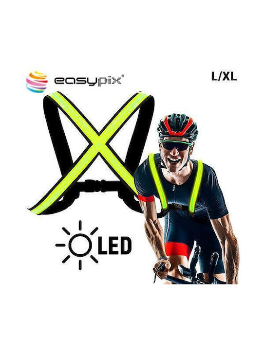 EasyPix StreetGlow LED L/XL Cycling Safety Vest Yellow