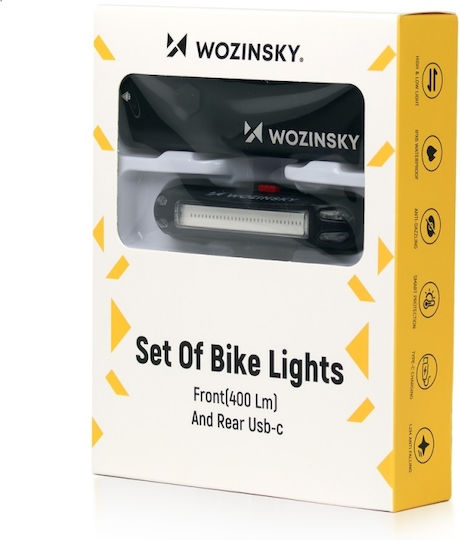 Wozinsky WSBLB2 Wiederaufladbar Vorderseite Fahrradlicht