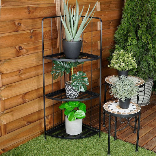 Koopman Suport pentru ghiveci Metal Negru 42bucx30bucx90buccm.