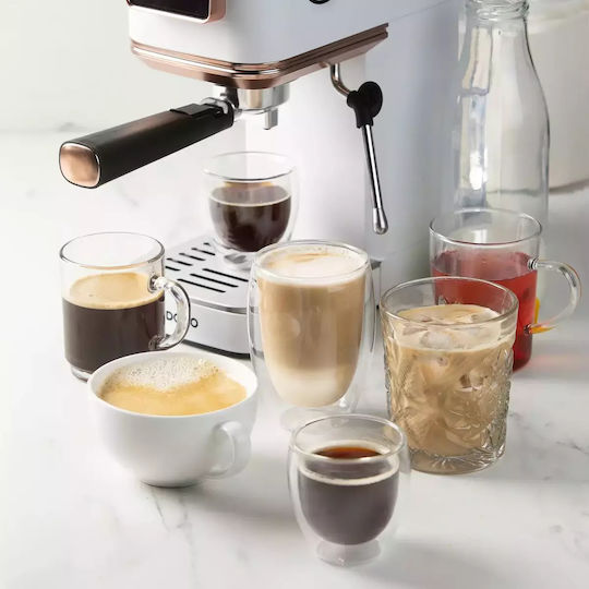 Domo Espressomaschine 1350W Druck 20bar Rosa DO746K