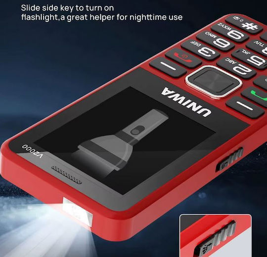 Uniwa V2000 Dual SIM Mobile with Large Buttons Black