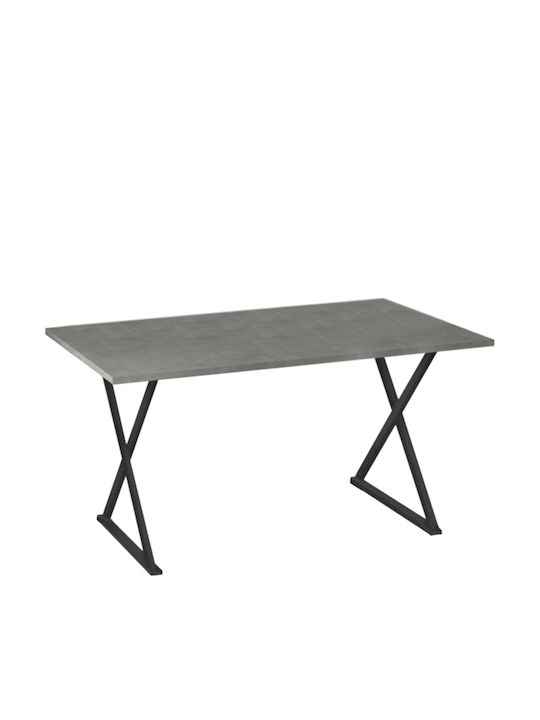 Bette Table Kitchen Wooden with Metal Frame Black / Charcoal 140x80x76cm