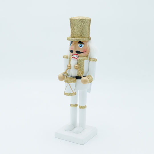 Weihnachts-Nussknacker Weiß Höhe 25cm.