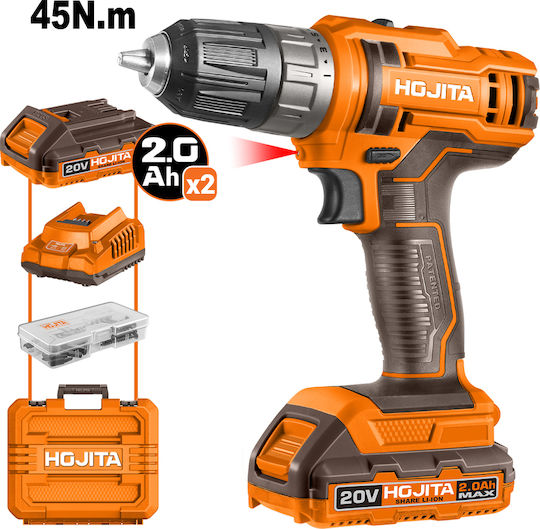 Hojita Mașină de Găurit cu Baterie 20V 2x2Ah