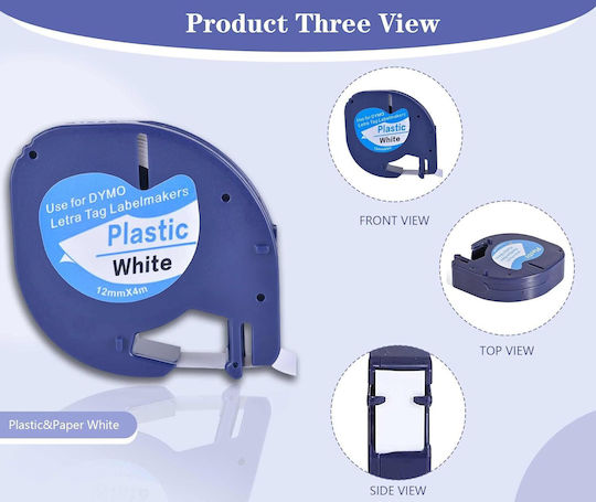 Letratag Bandă Pentru Etichetări Albă Culoare Full Face Serie Compatibilă Dymo LetraTag/LT Casio XR(EZ-Label)