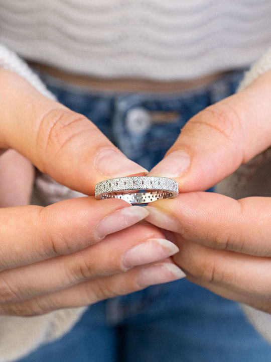 Kiriakos Gofas Ring with Zircon made of Silver